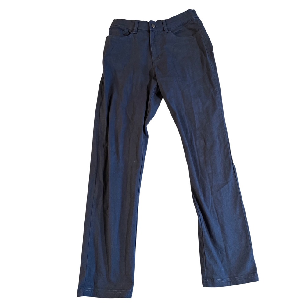 Pact Mens Organic Cotton Straight Leg Pants Navy Blue Size M Elastic Back Waist
